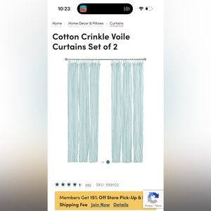 Set of FOUR world market crinkle curtains 40"Wx84"L each